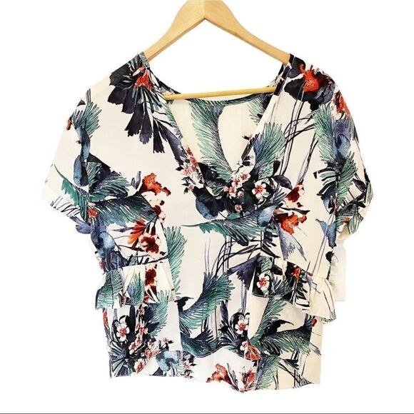 Zara Tropical print top size M - Picture 5 of 7